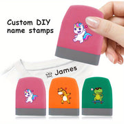Personalized Kids Name Stamp Washable Dinosaur Unicorn Giraffe Back-to-School Gift