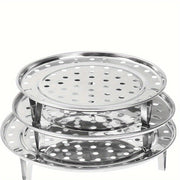 Set of 3 Stainless Steel Steamer Racks Round Trays Canning Jar Stand for Pots