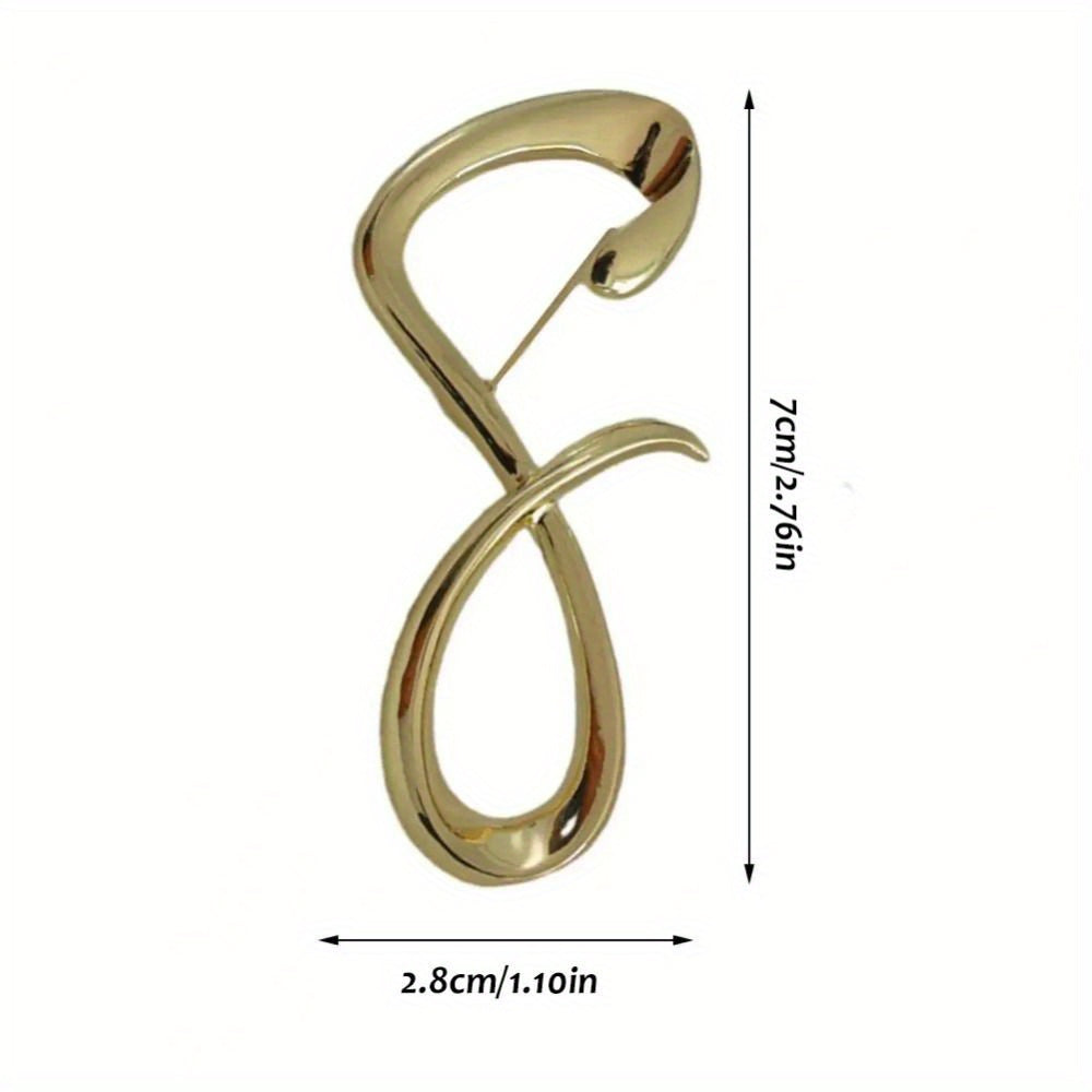 Gold Tone Alloy Infinity Symbol Brooch Metal Lapel Pin for Coats and Collars