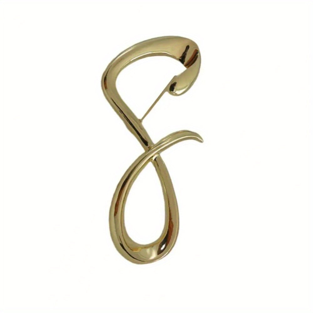 Gold Tone Alloy Infinity Symbol Brooch Metal Lapel Pin for Coats and Collars