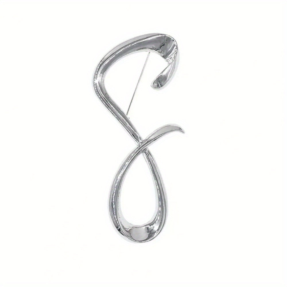 Gold Tone Alloy Infinity Symbol Brooch Metal Lapel Pin for Coats and Collars