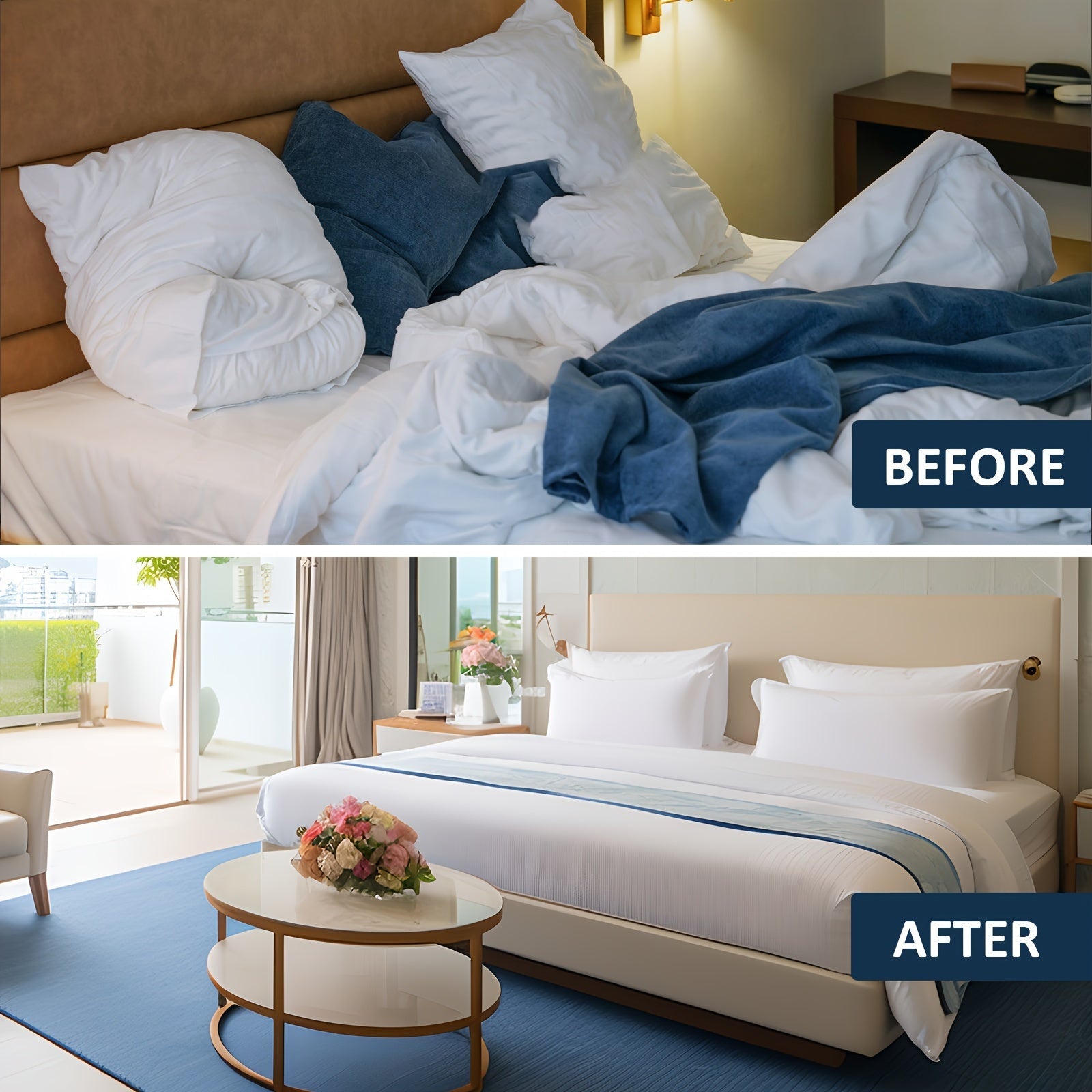 White Triangle Bed Sheet Clips Set of 2, Elastic Corner Fixers for Mattress Cover and Sofa