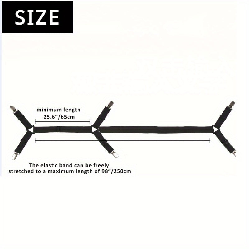 White Triangle Bed Sheet Clips Set of 2, Elastic Corner Fixers for Mattress Cover and Sofa