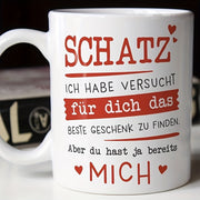 11oz Ceramic Coffee Mug with German Love Message Hand Wash Only Gift for Spouses