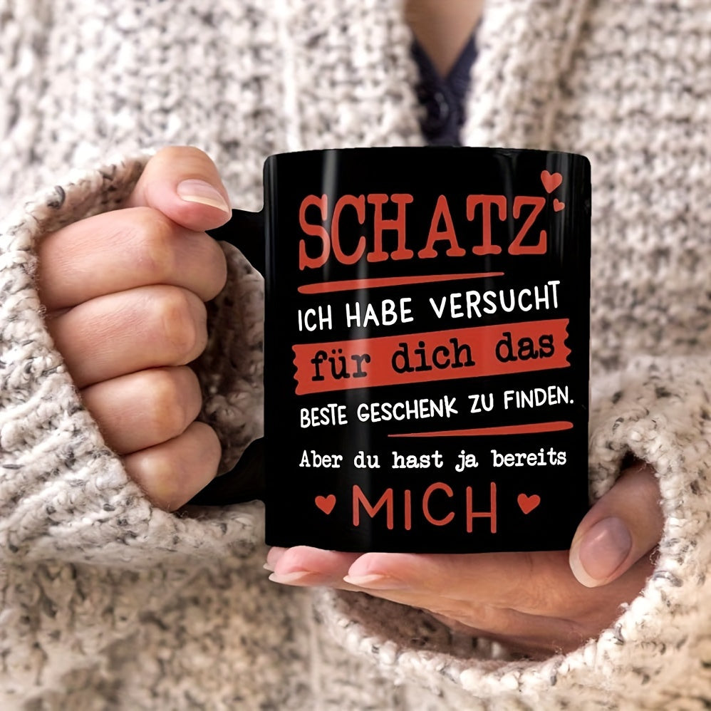 11oz Ceramic Coffee Mug with German Love Message Hand Wash Only Gift for Spouses