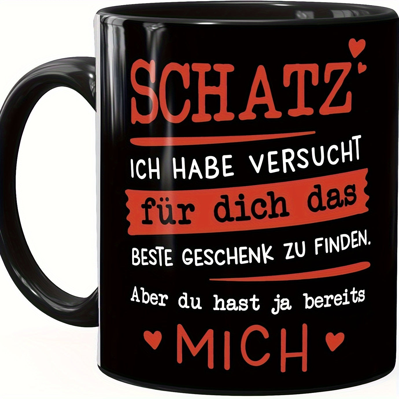11oz Ceramic Coffee Mug with German Love Message Hand Wash Only Gift for Spouses