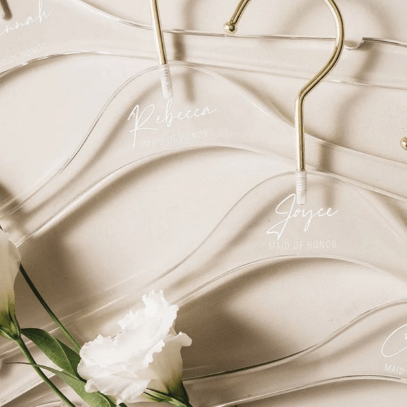 Customized Bridesmaid Dress Hanger Acrylic Stainless Steel Resin Coating Wedding Gift