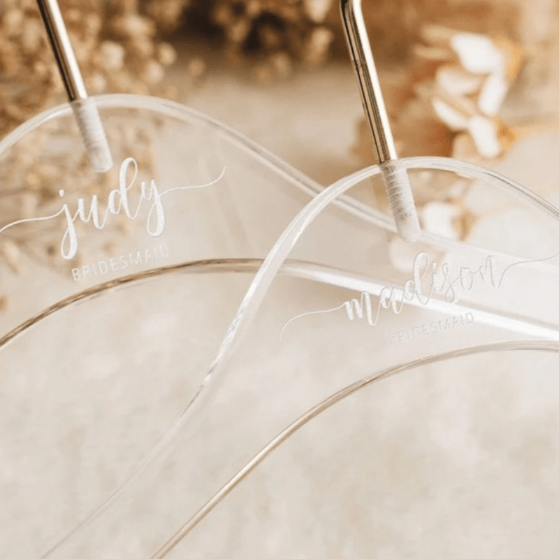 Customized Bridesmaid Dress Hanger Acrylic Stainless Steel Resin Coating Wedding Gift