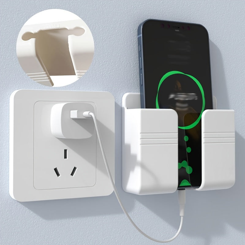 Wall-Mounted Phone and Remote Organizer Plastic Bedside Charging Station