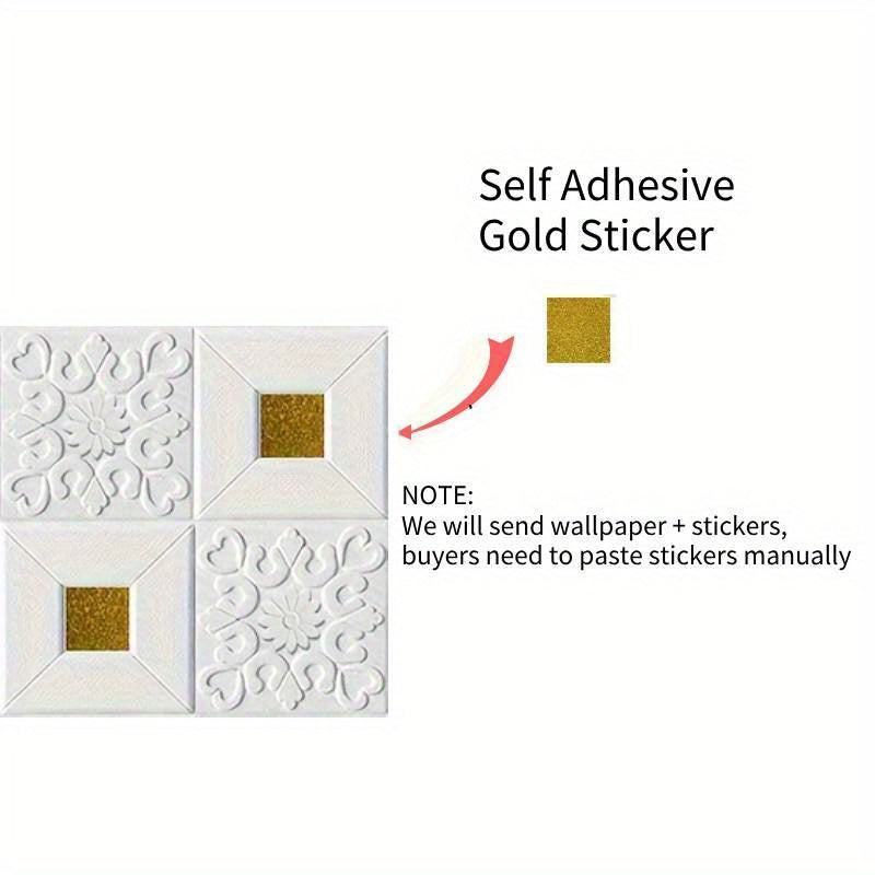 70cm x 105cm 3D Soft Foam Self-Adhesive Wall Stickers for Living Room Bathroom Kitchen
