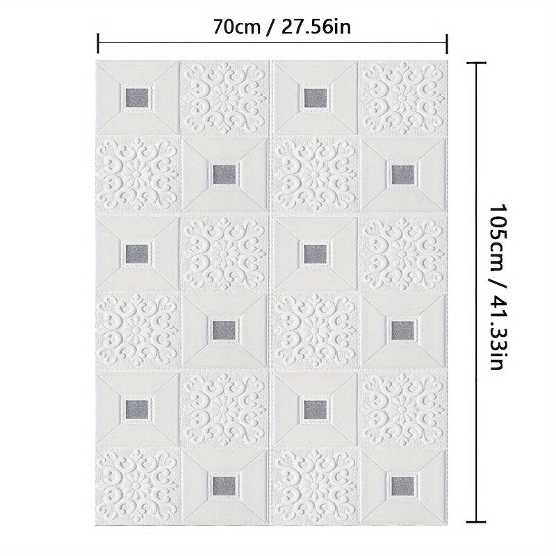 70cm x 105cm 3D Soft Foam Self-Adhesive Wall Stickers for Living Room Bathroom Kitchen