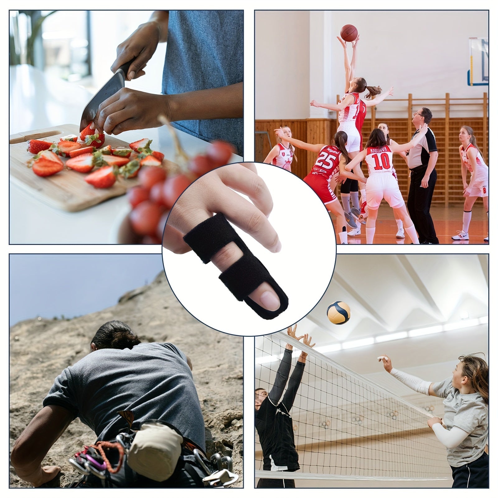 Moslashuvchan barmoq splinti Trigger barmoq uchun qo'llab-quvvatlash nafas oladigan mato qora ko'k oq bej