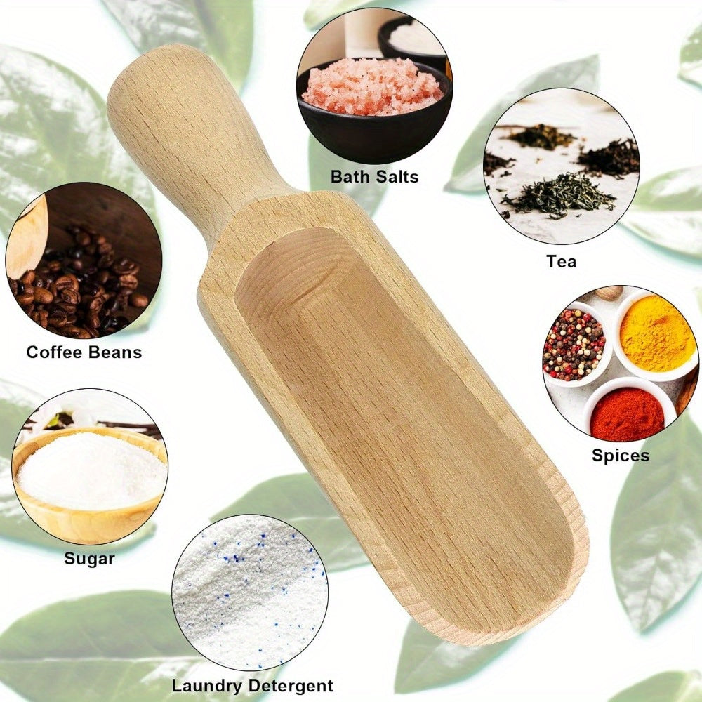 Juego de 2 cucharas de madera de 13,97 cm, cucharas de madera de haya para especias, sales de baño, cocina
