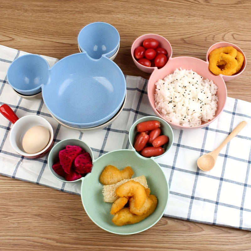 Eco-Friendly Wheat Straw Dinnerware Set for Kids and Family 4 Pieces Rust-Resistant Vibrant