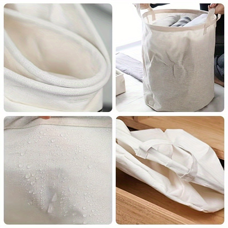 Foldable Fabric Laundry Basket Waterproof Lining for Organizing Clothes