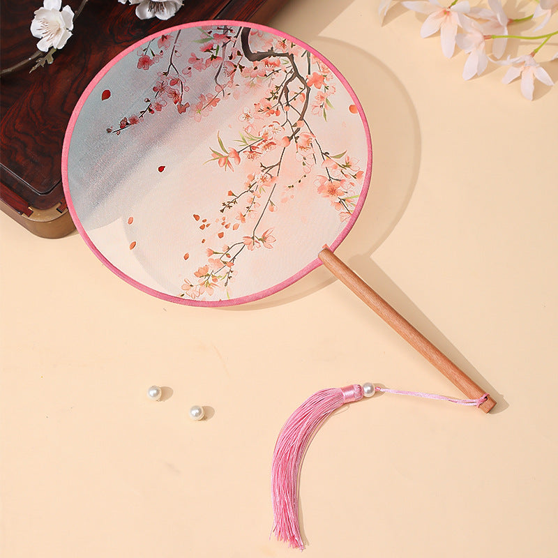 Silk Paddle Fans Handmade Double-Sided Embroidered Traditional Suzhou Craft for Weddings and Daily Use