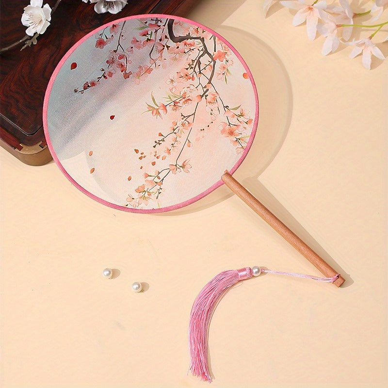 Silk Paddle Fans Handmade Double-Sided Embroidered Traditional Suzhou Craft for Weddings and Daily Use