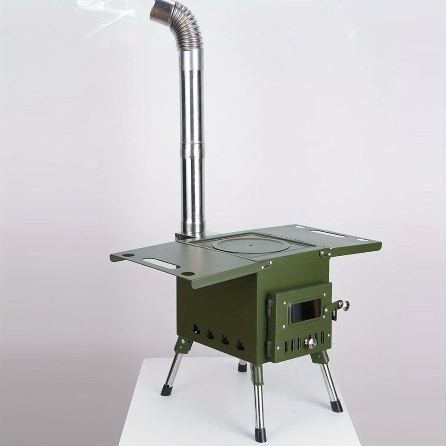 Eagles Stove Pipe Elbow ning ikki dona 45 daraja burchakli, tashqi kamp pechlari uchun chimney flue ni ulash uchun mo'ljallangan zanglamaydigan po'latdan yasalgan. Dizayni mustahkam va qattiq, diametri 5.99 sm.