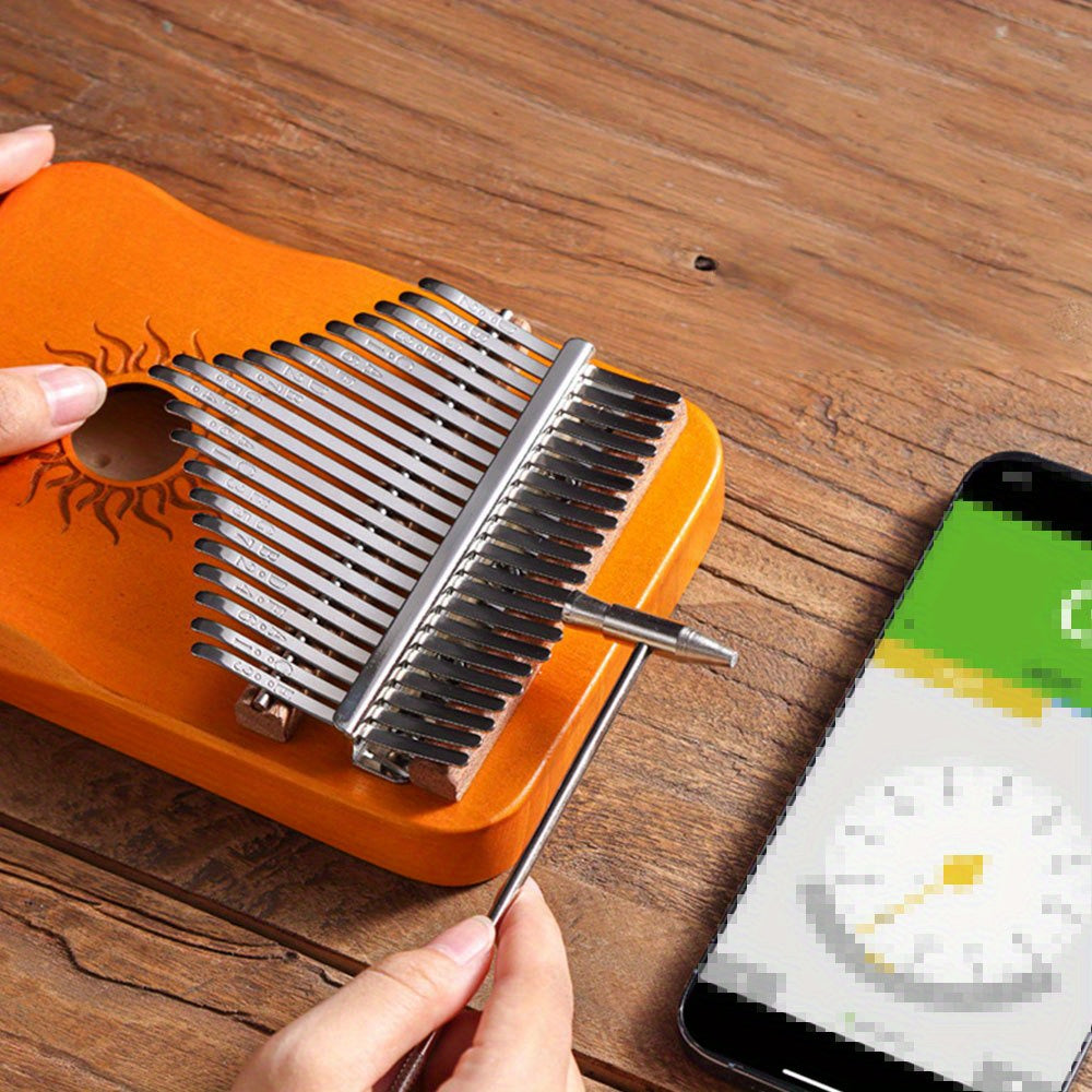 Boshlovchilar uchun 21 kalitli qattiq yog'och Kalimba barmoq pianino, sozlash vintasi va aksessuarlar bilan, kulrang