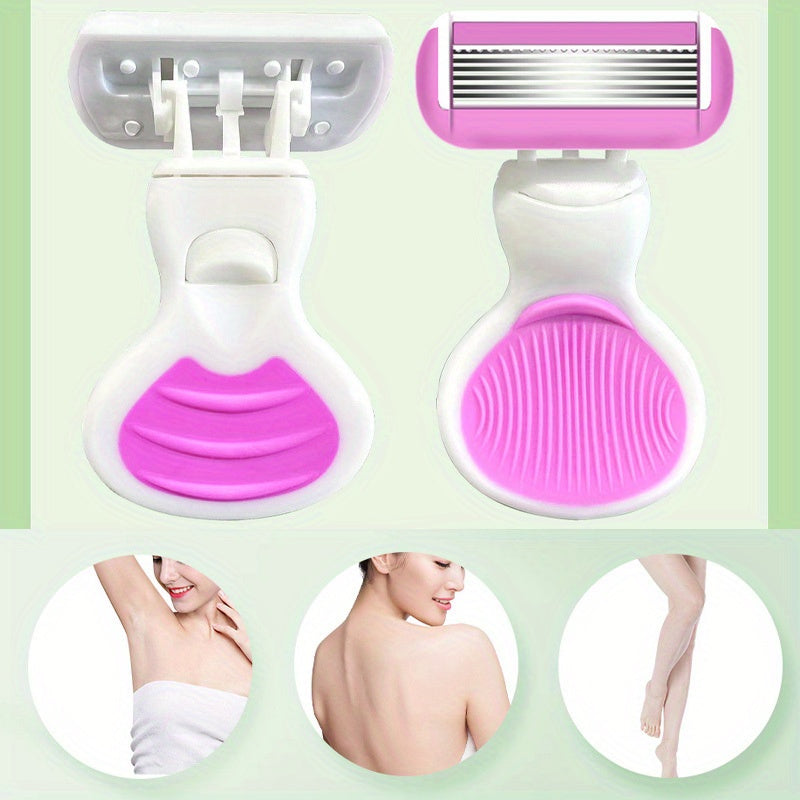 Женский пластиковый набор для удаления волос с тела, 6-слойный, моющийся комплект для бритья