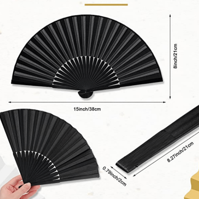 Винтажный черный классический точечный антикварный складной веер с кросс-бордерным меланиновым дизайном и антикварной рекламой