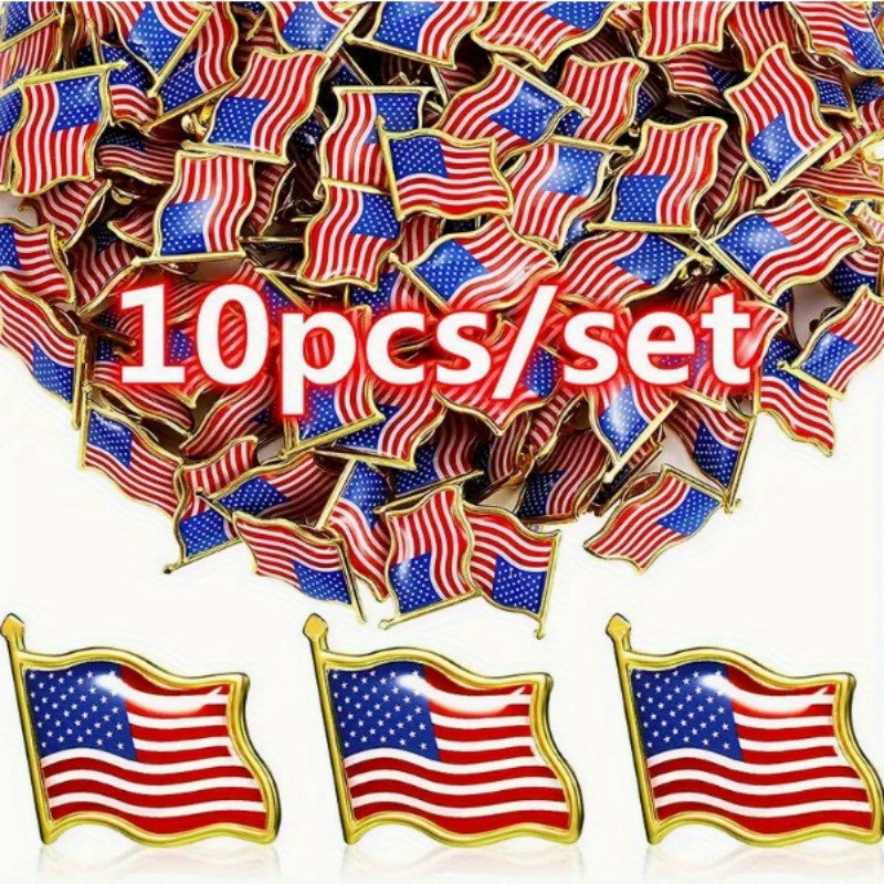 Unisex American Flag Lapel Pins Sets of 10 30 50 100 for All Occasions