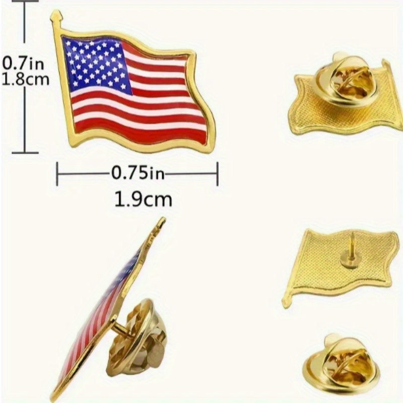 Unisex American Flag Lapel Pins Sets of 10 30 50 100 for All Occasions