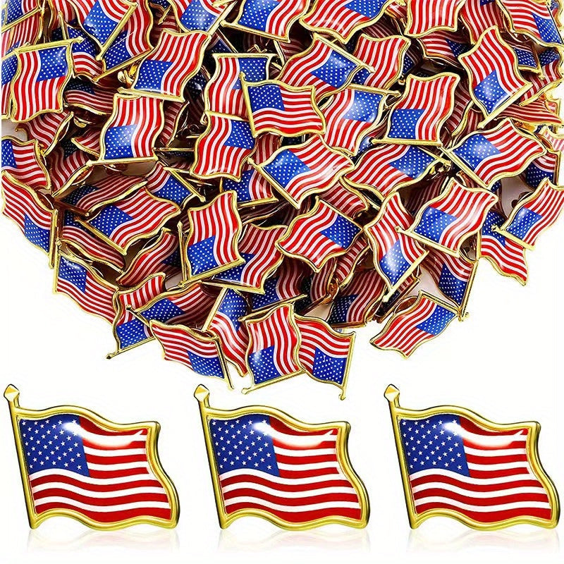 Unisex American Flag Lapel Pins Sets of 10 30 50 100 for All Occasions