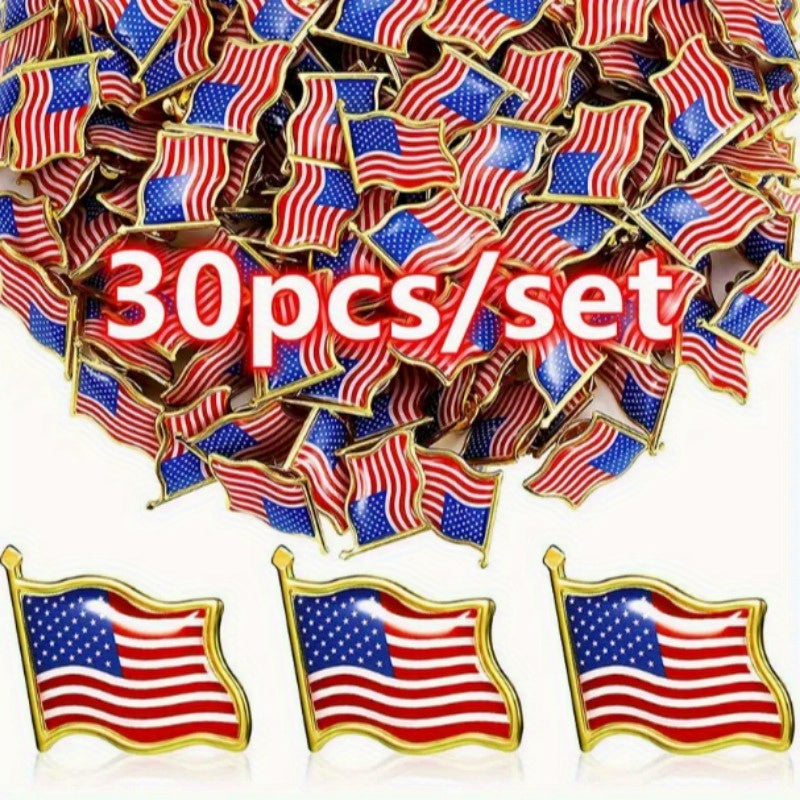 Unisex American Flag Lapel Pins Sets of 10 30 50 100 for All Occasions