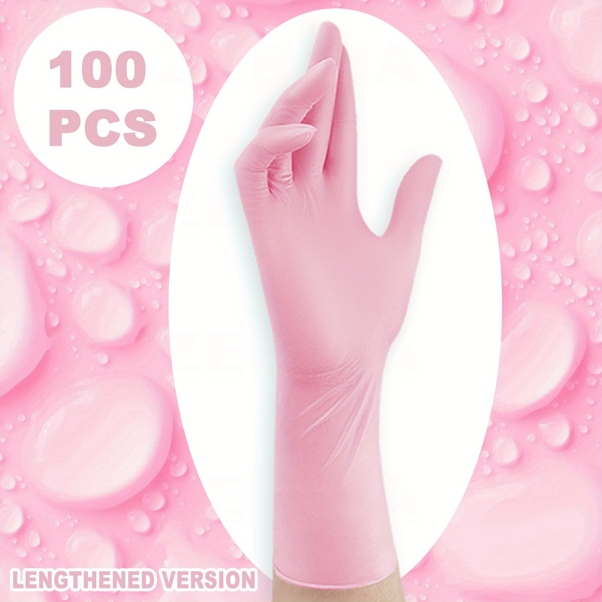 Pack of 100 Nitrile Gloves Long Thick Durable Household Cleaning Kitchen Hair Coloring