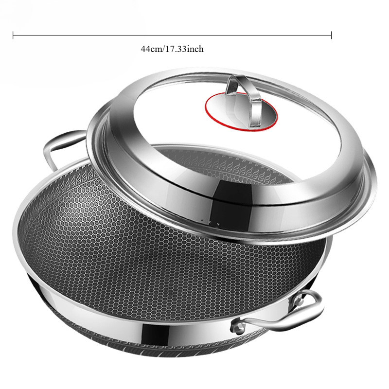 Stainless Steel Wok Set with Lid and Steamer, Non-Stick, Induction Compatible