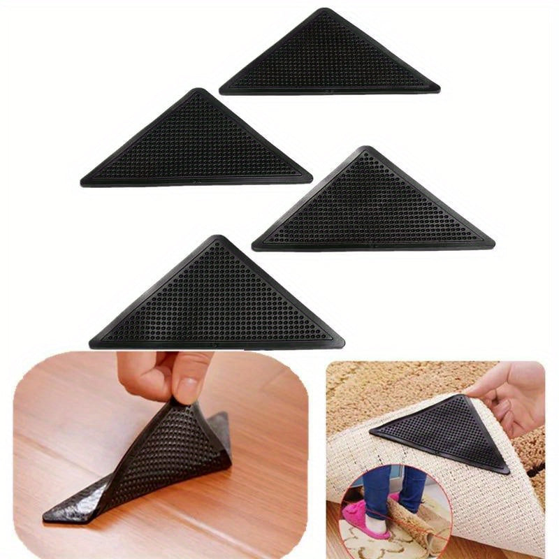 Set of 8 Reusable Washable Carpet Mat Grippers with Anti-Slip Silicone for Home Bathroom Living Room