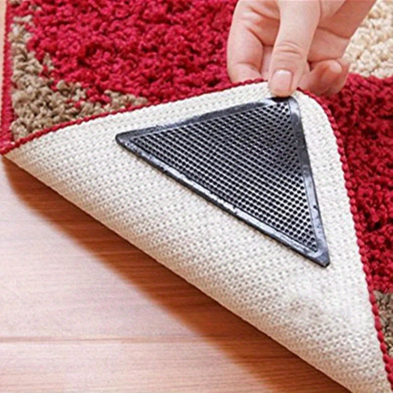 Set of 8 Reusable Washable Carpet Mat Grippers with Anti-Slip Silicone for Home Bathroom Living Room