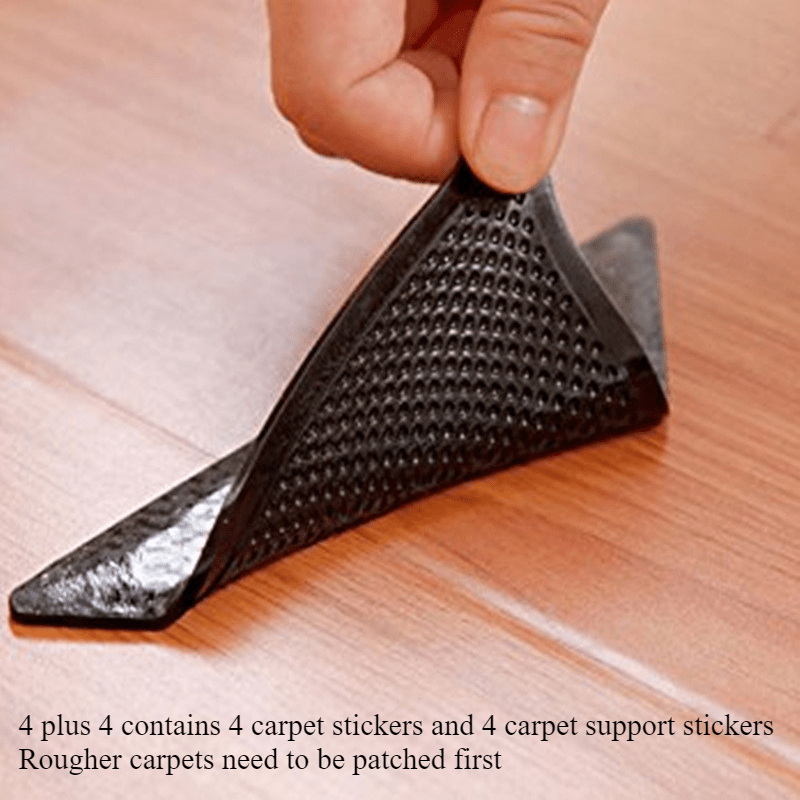 Set of 8 Reusable Washable Carpet Mat Grippers with Anti-Slip Silicone for Home Bathroom Living Room