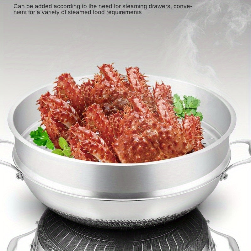 Double-Sided Honeycomb Stir-Fry Pan 316 Stainless Steel Non-Stick Oven Safe