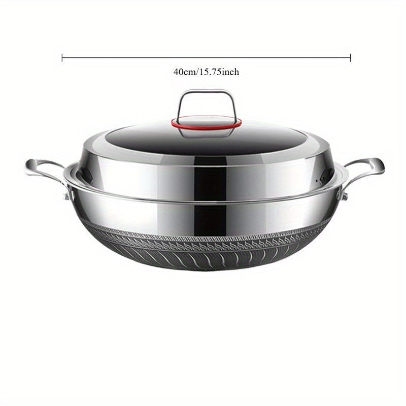 Double-Sided Honeycomb Stir-Fry Pan 316 Stainless Steel Non-Stick Oven Safe