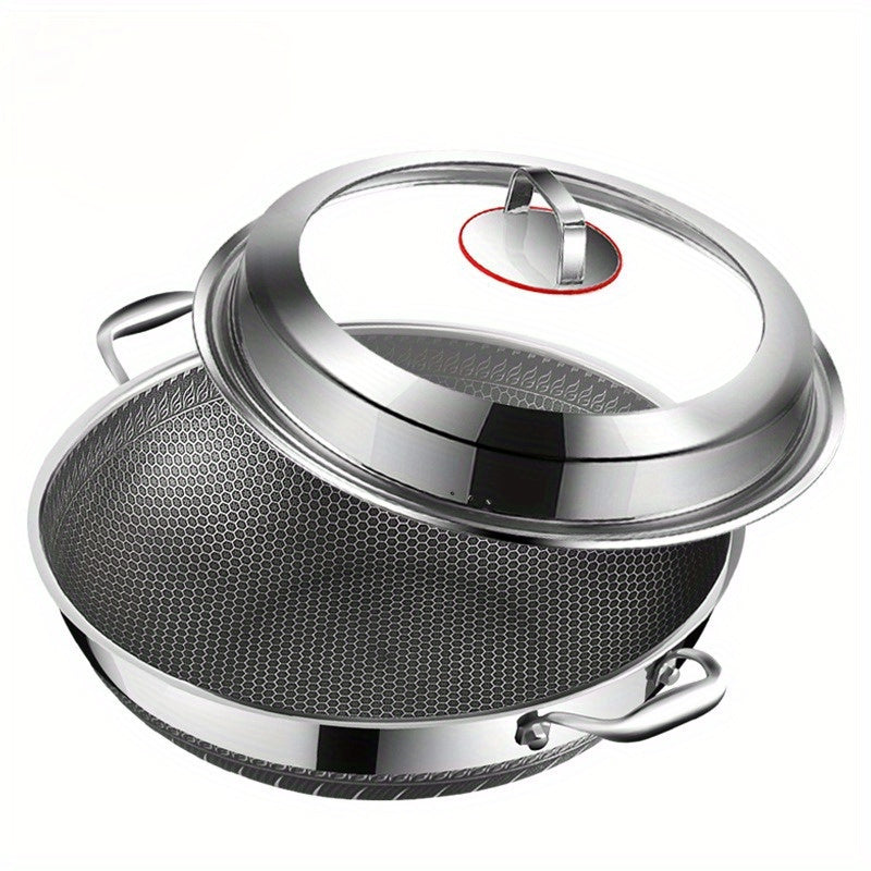 Double-Sided Honeycomb Stir-Fry Pan 316 Stainless Steel Non-Stick Oven Safe