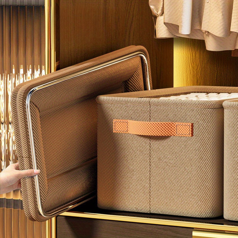 Прочный корзина из стального каркаса для хранения в офисе или автомобиле, идеально подходит для хранения различных предметов, включая одежду, инструменты и необходимые вещи для дома или общежития.