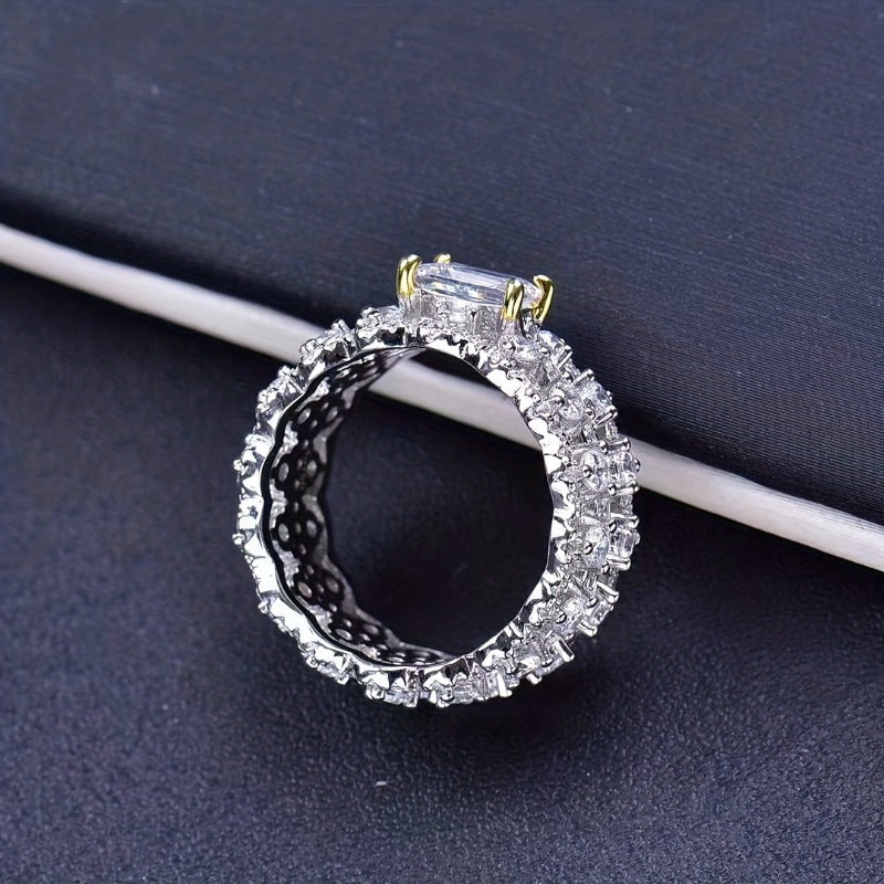 Ajoyib 1 karatli Emerald kesimli Moissanite to'y uzugi 925 sterling kumushda - U uchun go'zal va'da uzugi, mukammal sovg'a