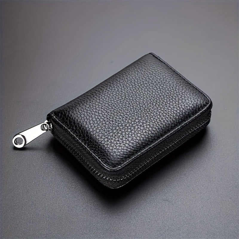 Unisex RFID Blocking Wallet Faux Leather Card Holder with Multiple Slots Ultra-Thin Casual Style