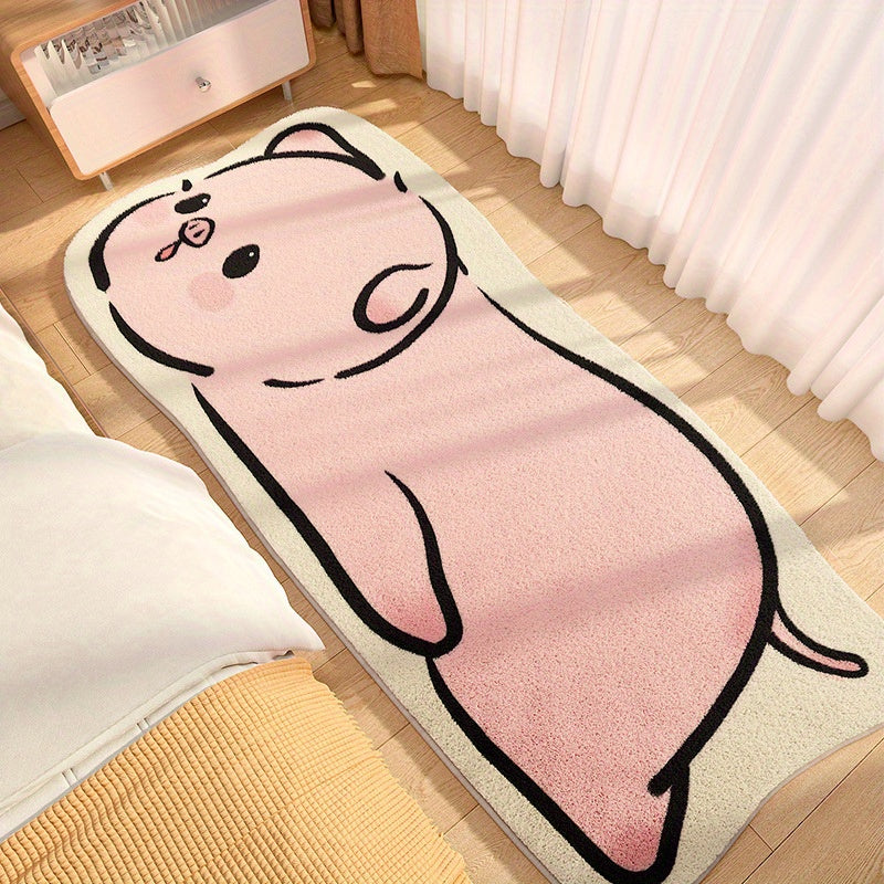 Cartoon Animal Area Rug Plush Mat for Bedroom Indoor Decor Soft Polyester