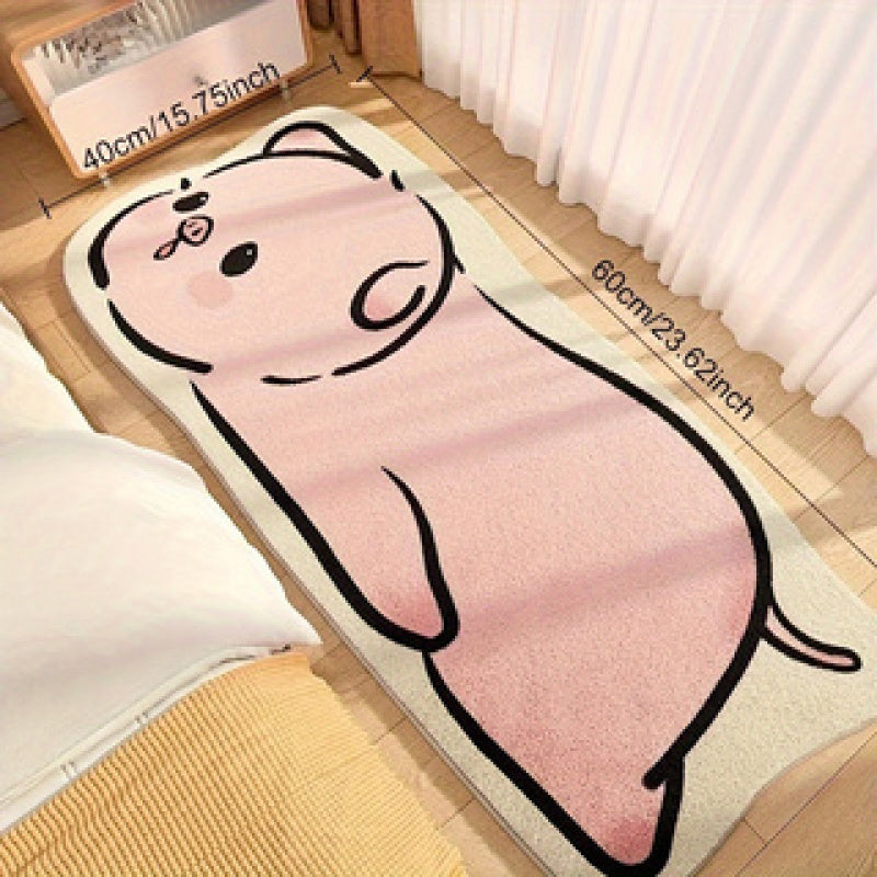 Cartoon Animal Area Rug Plush Mat for Bedroom Indoor Decor Soft Polyester