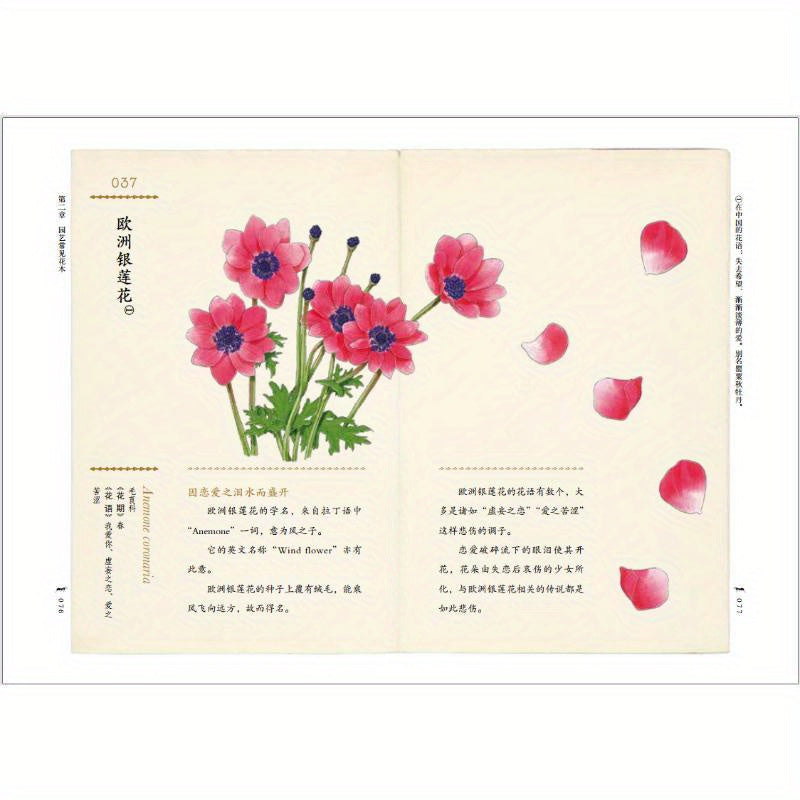 Chinese Flower Meanings and Stories Book with 105 Flowers and Plants Hardcover