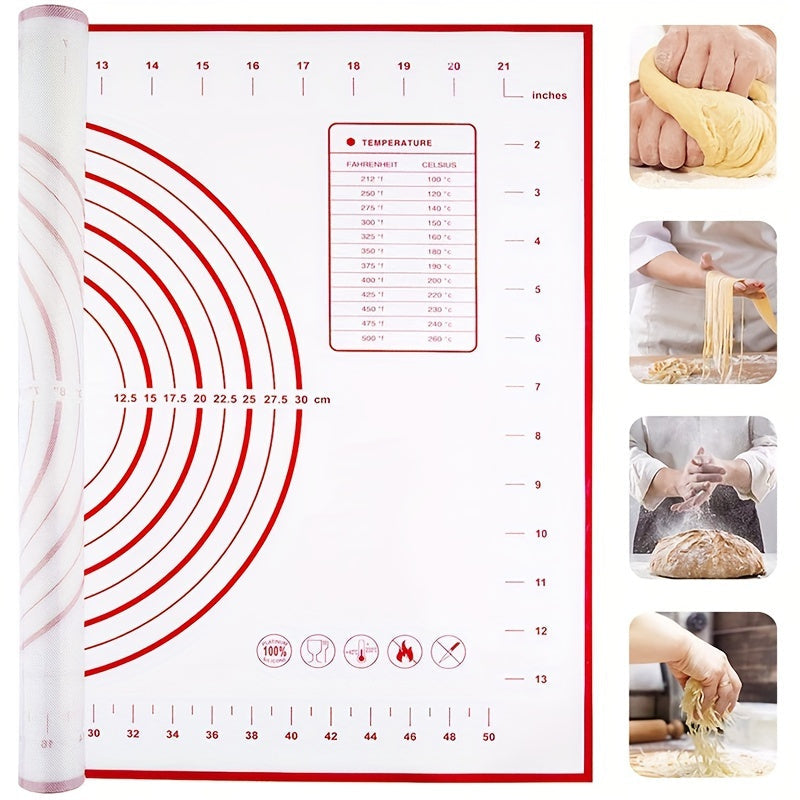 Non-Stick Silicone Pastry Mat for Baking and Dough Rolling, Extra-Large 60cm x 40cm