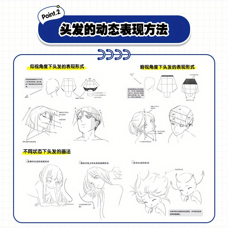 Comic Creation Book for Beginners Simplified Chinese Hairstyle and Personality Guide 160 Pages