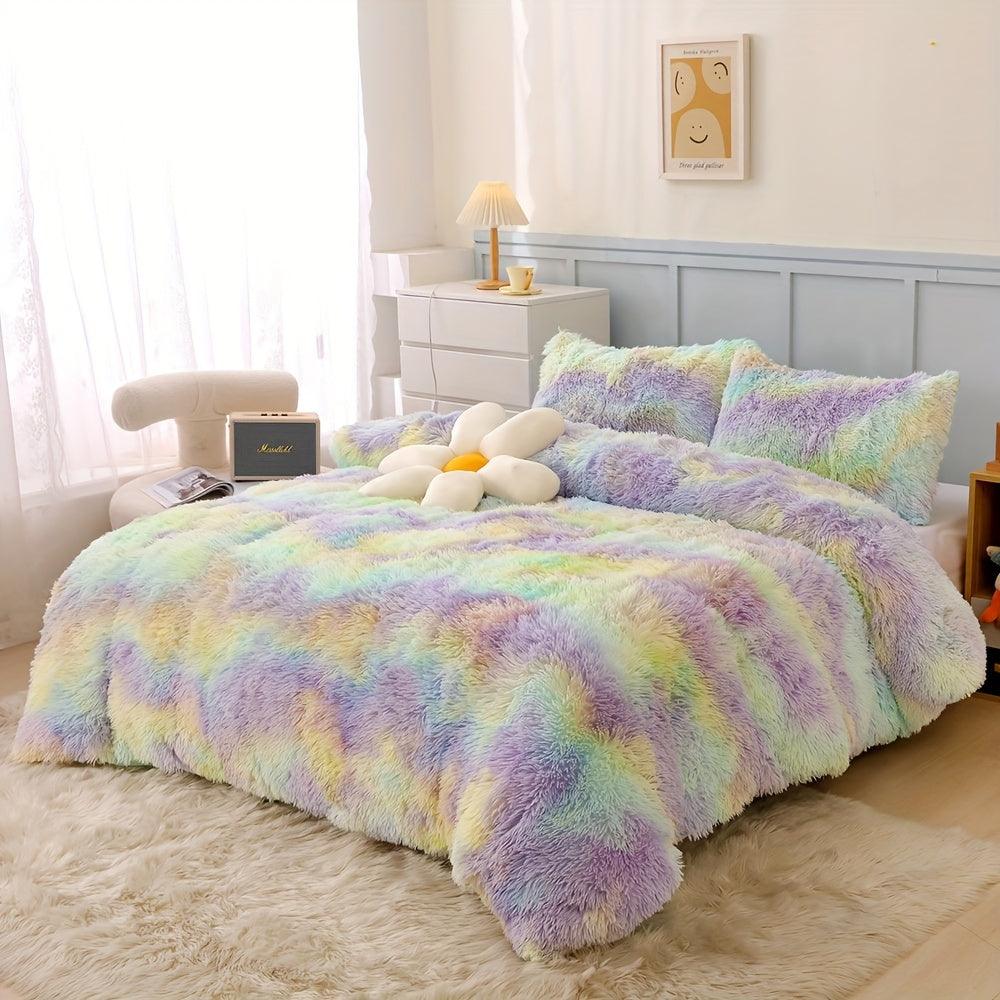 Люкс плюш узун жонли ювошли қопламалар тўплами, зиппер ёпишли, нафас олувчи полиэстер, бир рангли, барча мавсумлар учун