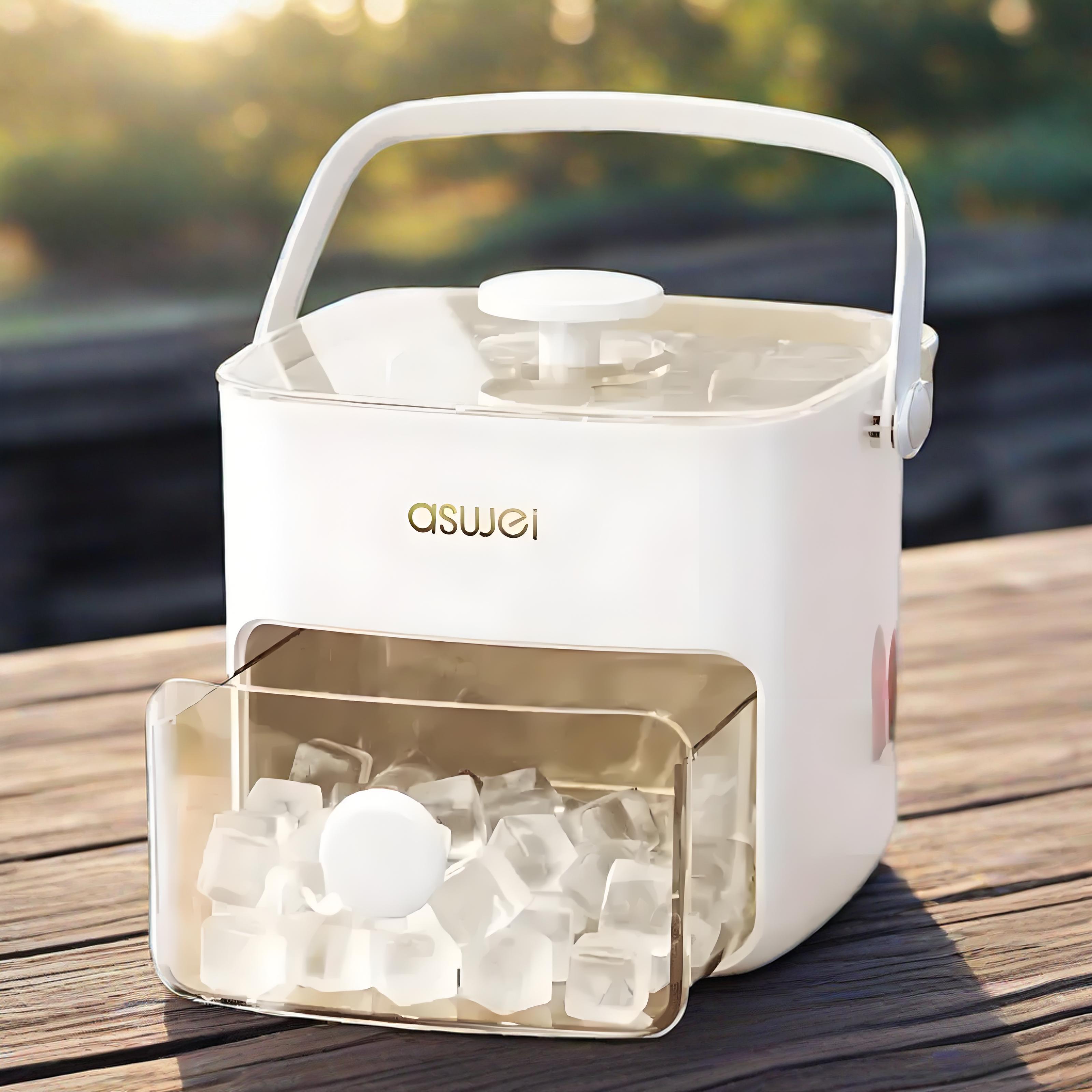 White Portable Ice Maker with Large Capacity for Small Spaces