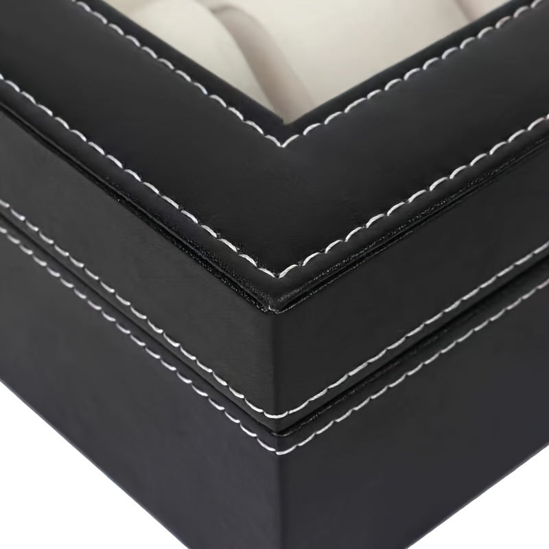 PU charmidan yasalgan nafis 6 raqamli soat qutisi, soatlar uchun mukammal uy saqlash yechimi, Rojdestvo uchun ajoyib sovg'a tanlovi.