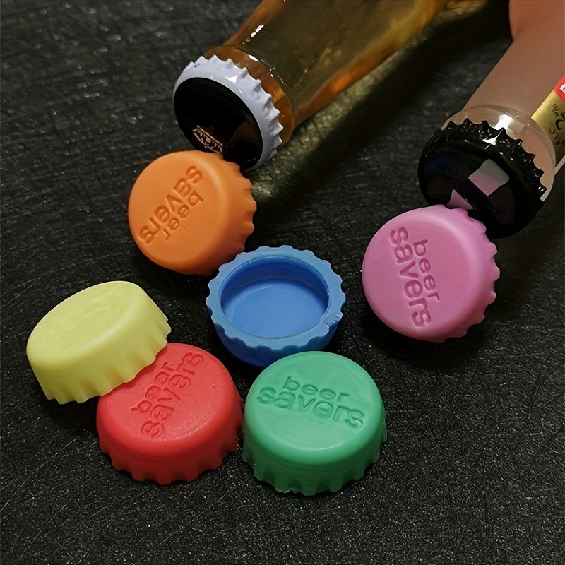 Silicone Bottle Caps 6-Pack Leak-Proof Reusable Beverage Seals for Wine Beer Soda