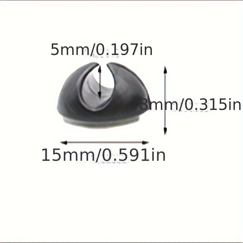 20 Silicone Cable Clips Wire Organizers for Desk, Car, Charging, Black 1.5x0.8cm